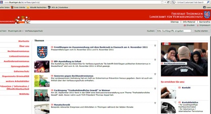 Webseite Verfassungsschutz Thüringen